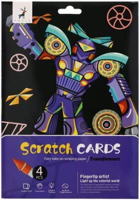 Teddies Škrabací obrázek, barevný, Transformers A4 4.0 ks