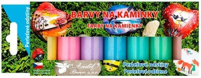 Anděl Přerov Barvy na kamínky akrylové perleť lesklé 7 x 15 g