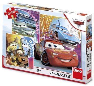 Dino Toys Cars: Kamarádi puzzle, 3x 55 dílků