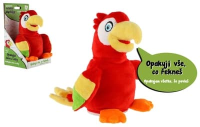 Teddies Papoušek Jaroušek opakující věty na baterie se zvukem