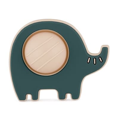 Petite&Mars Hračka silikonová Elephant Edwin Misty Green, 6m+