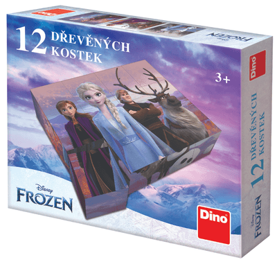 Dino Toys Frozen II, 12 dřevěných kostek
