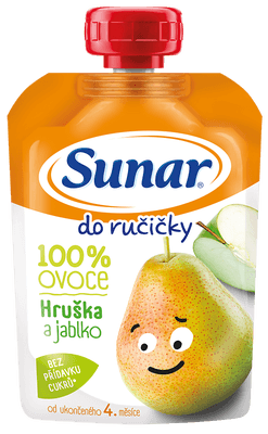 Sunar Do ručičky, ovocná kapsička hruška, jablko 4m+