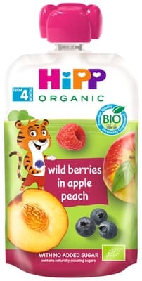 HiPP BIO 100% ovoce Jablko-Broskev-Lesní ovoce 100.0 g
