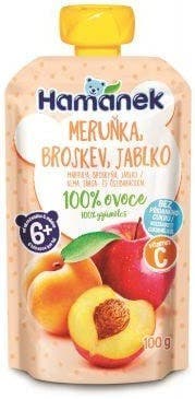 Hamánek 100% ovoce Meruňka, broskev, jablko 100.0 g