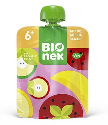 BIOnek Kapsička jablko, jahoda a banán