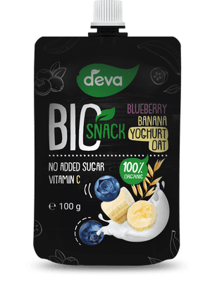 Deva BIO svačinka borůvka, banán, jogurt a oves