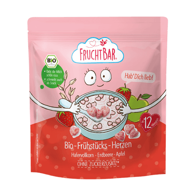 Fruchtbar BIO Cereálie srdíčka s jahodami a jablkem