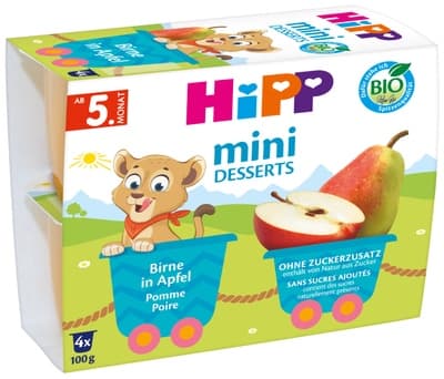 HiPP BIO Jablka s hruškami 4x 100g
