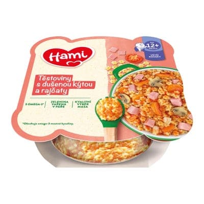 Hami talířek Těstoviny s dušenou kýtou a rajčaty 12m+