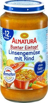 ALNATURA BIO Dětská výživa Hovězí, čočka a lupina 220.0 g