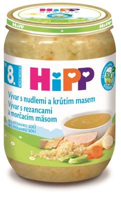 HiPP BIO vývar s nudlemi a krůtím masem