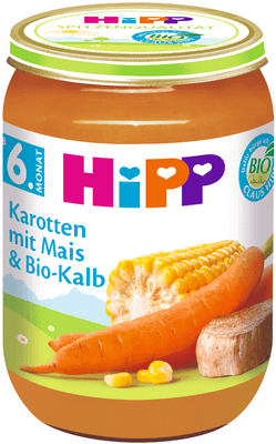 HiPP BIO Mrkev s kukuřicí a BIO telecím masem