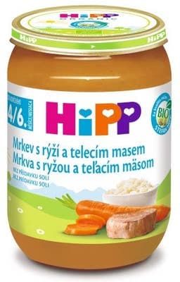HiPP BIO mrkev s rýží a telecím masem