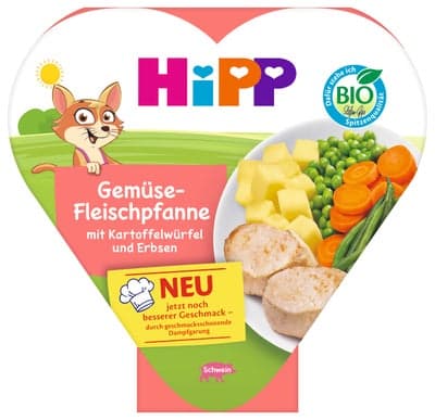 HiPP BIO Zeleninovo-masová smes s nakrájenými brambory a hráškem