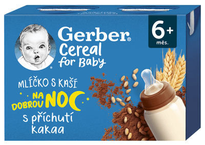 Gerber Mlíčko s kaší s kakaovou příchutí, 2x200ml