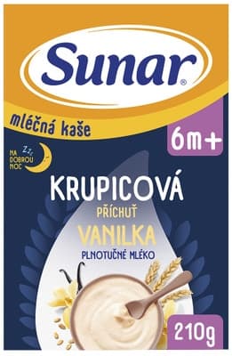 Sunar mléčná krupicová kaše na dobrou noc vanilková