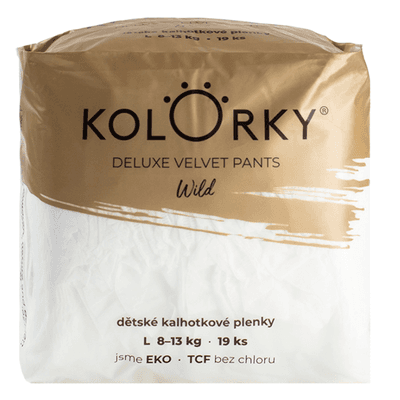 Kolorky Deluxe Velvet Pants Wild L (8-13 kg) - jednorázové kalhotkové eko plenky
