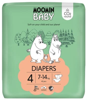 Moomin baby Maxi eko pleny, vel. 4 (7–14 kg)