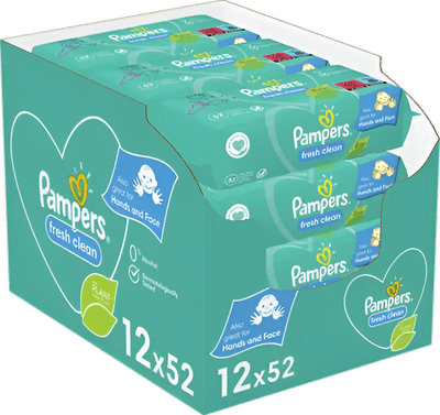 Pampers Fresh Clean Vlhčené ubrousky 12×52ks 624.0 ks