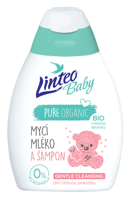 Linteo Baby Mycí mléko a šampon s BIO měsíčkem lékařským