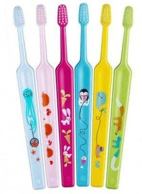 TePe Dětský zubní kartáček Kids Mini s potiskem,  Extra Soft (0-3roky)