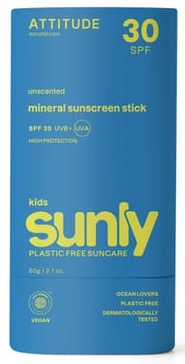 Attitude Dětská 100% minerální ochranná tyčinka na celé tělo (SPF 30) bez vůně