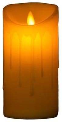 Emocio LED svíčka, tančící plamen, 75x150mm, krémová