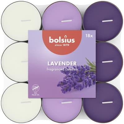 Bolsius Čajové vonné svíčky Lavender, tříbarevné