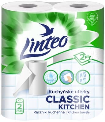 Linteo Classic kuchyňské utěrky 2vrstvé, 2 role