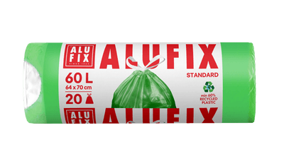 Alufix Pytle na odpadky zatahovací 60 l, 20 ks, 16 µm, 64 x 70 cm, HDPE  zelené
