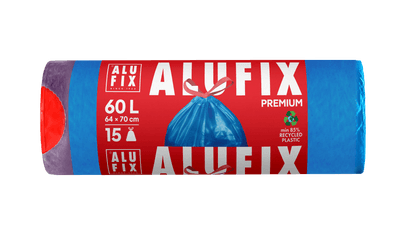 Alufix Pytle na odpadky zatahovací 60 l, 15 ks, LDPE  modré