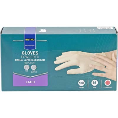 Metro Professional Rukavice latexové M bílé