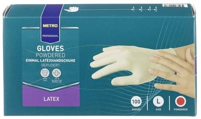 Metro Professional Rukavice latexové L bílé 100.0 ks
