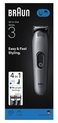 Braun All-in-One Series 3, 4v1 Sada Pro Péči O Tělo, Ostrý Břit, 14 Délek, AIO3500
