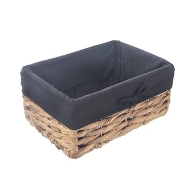 ORION Košík vodní hyacint+textil 31x21x14,5 cm černá