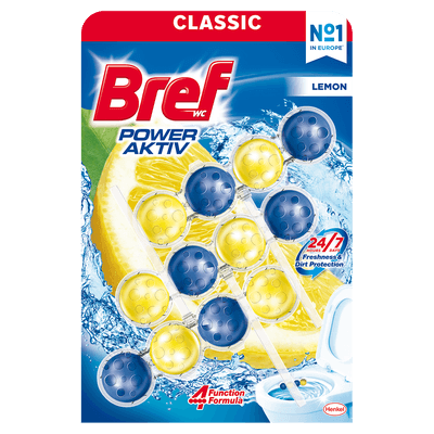 Bref Power Aktiv Lemon tuhý WC blok 3x50g