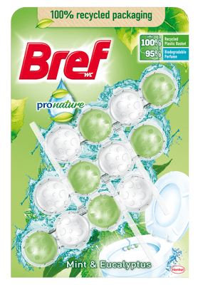 Bref ProNature Mint & Eucalyptus tuhý WC blok 3x50g