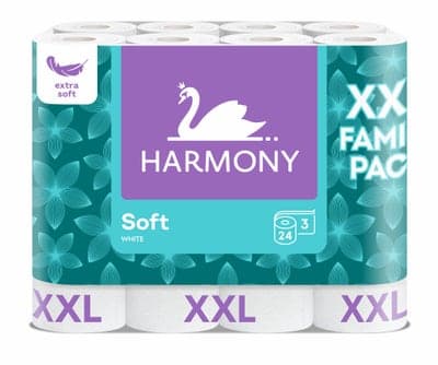 Harmony Toaletní papír Soft White XXL 3vrstvý, 24 rolí