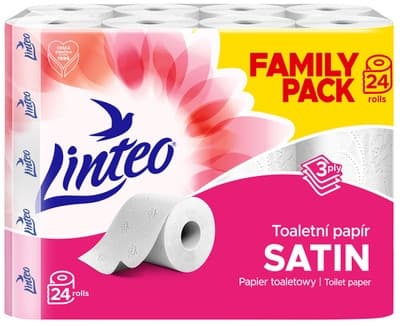 Linteo Toaletní papír bílý, 3vrstvý - Economy Pack, 24 rolí