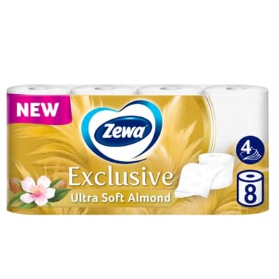 Zewa Exclusive Ultra Soft Almond toaletní papír, 4vrstvý, 8 rolí