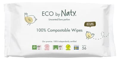 ECO by Naty Vlhčené ubrousky bez vůně pro citlivou pokožku 56.0 ks