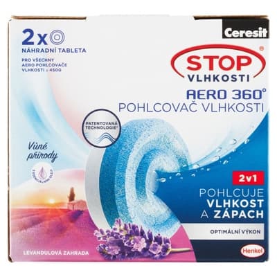 Ceresit Pohlcovač vlhkosti Aero 360° náhradní tablety, levandule (2x 450 g)