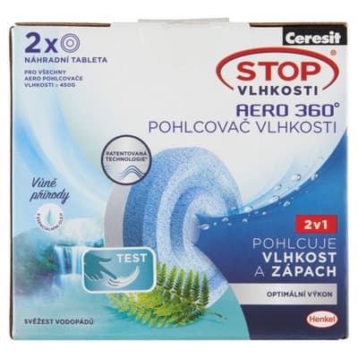 Ceresit Pohlcovač vlhkosti Aero 360° náhradní tablety, vodopád (2x 450 g)