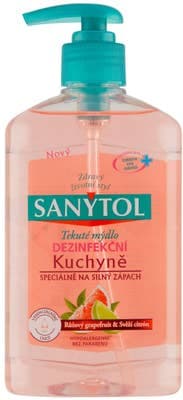 Sanytol tekuté mýdlo dezinfekční růžový grapefruit & svěží citrón
