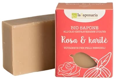 laSaponaria BIO Tuhé olivové mýdlo - Růžový olej a bambucké máslo
