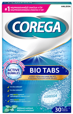Corega Bio Tabs čisticí tablety na zubní náhrady