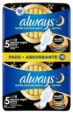 Always Vložky Ultra Extra Secure Night Duo