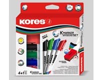 Kores K-M Plus Popisovač na tabule 4 ks + houbička