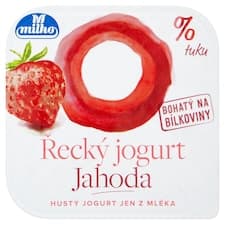Milko Řecký jogurt 0% jahoda 140g